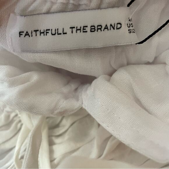 Faithfull the Brand Francesca Midi Dress Plain White Women’s Sz XS - Picture 5 of 8